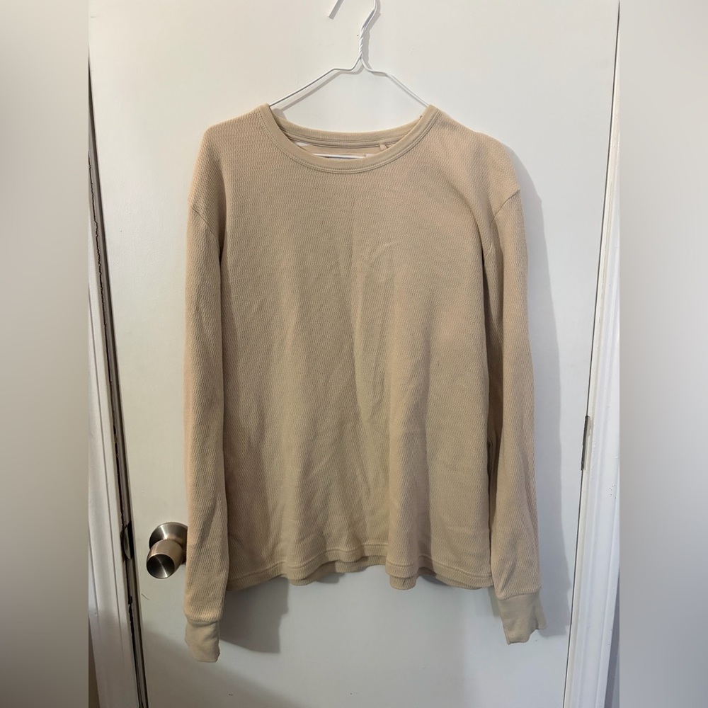 Men's Medium Cream Textured Sweater Tote9